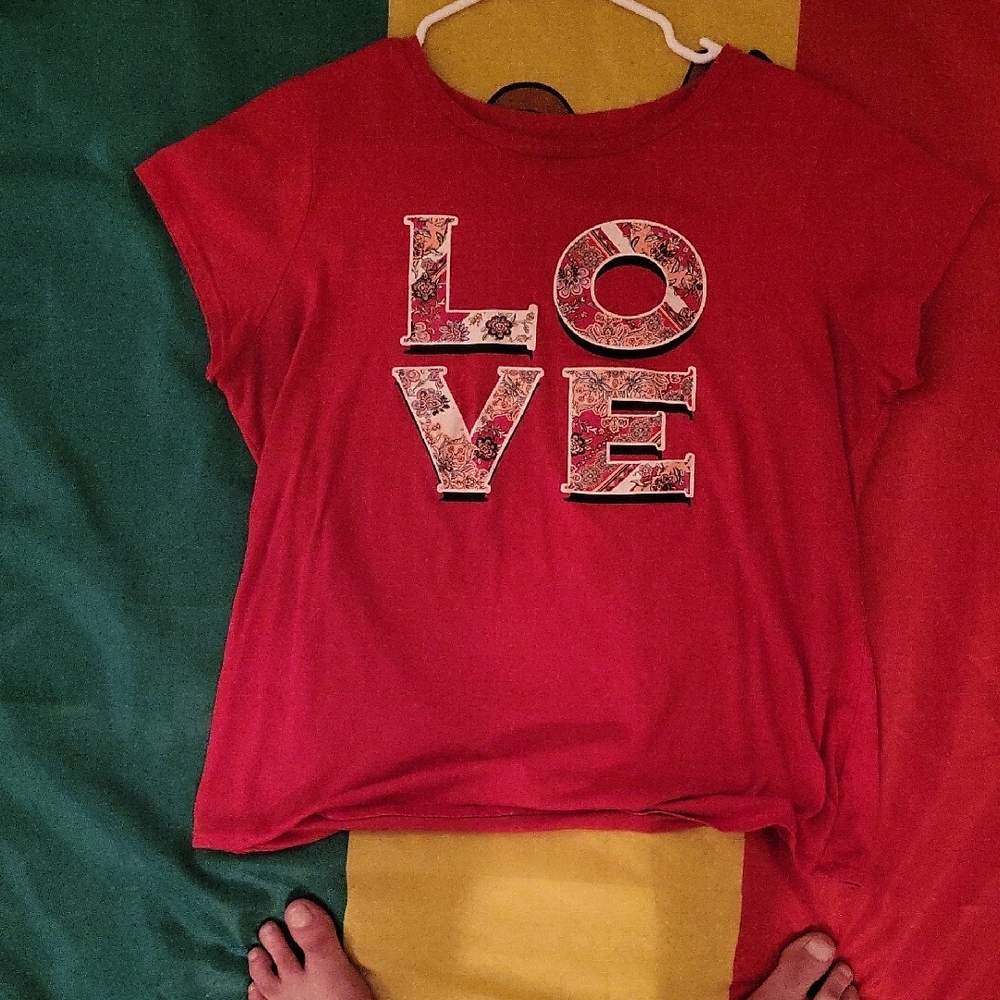 Bobbie Brooks Kids Red Tee with Floral LOVE Print